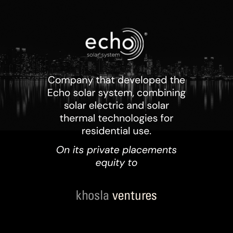Echo Private Placement Equity to Khosla Ventures